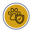 Pet protection interactive gold icon